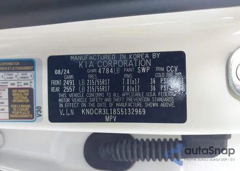 2025 Kia Niro Ev Wind из США, поврежденный, VIN KNDCR3L18S5132969